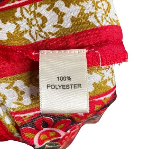 Classique Womens Boho Vixen Deep V Slip Maxi Dress OS Red Knife Hem Kerchief - Picture 6 of 6